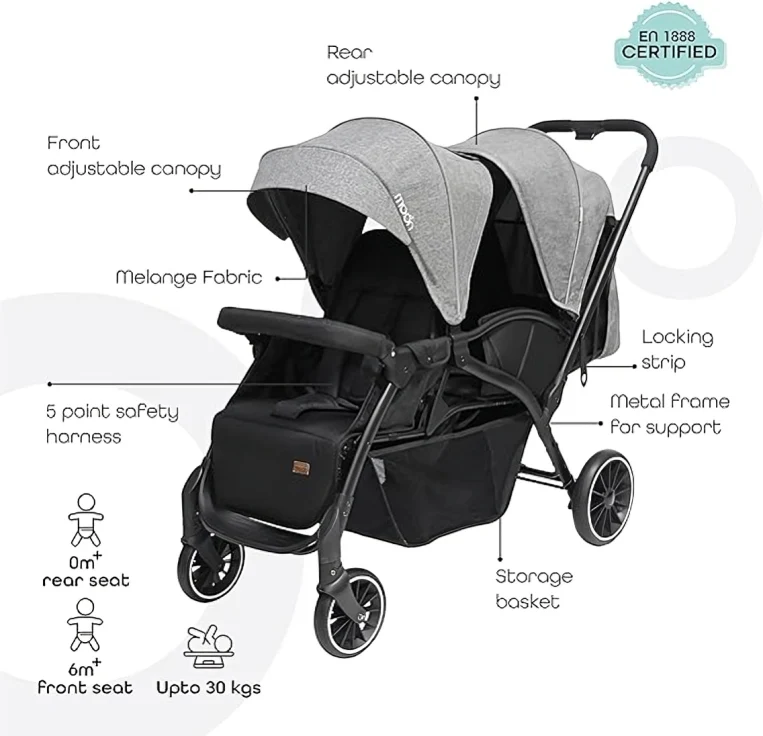 Kidilo twin stroller LB200