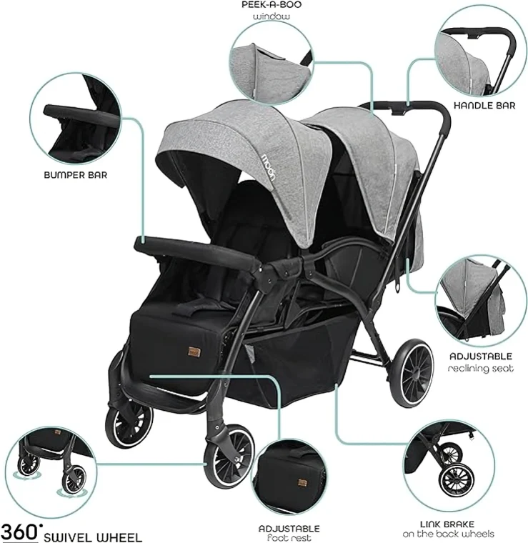 Kidilo twin stroller LB200