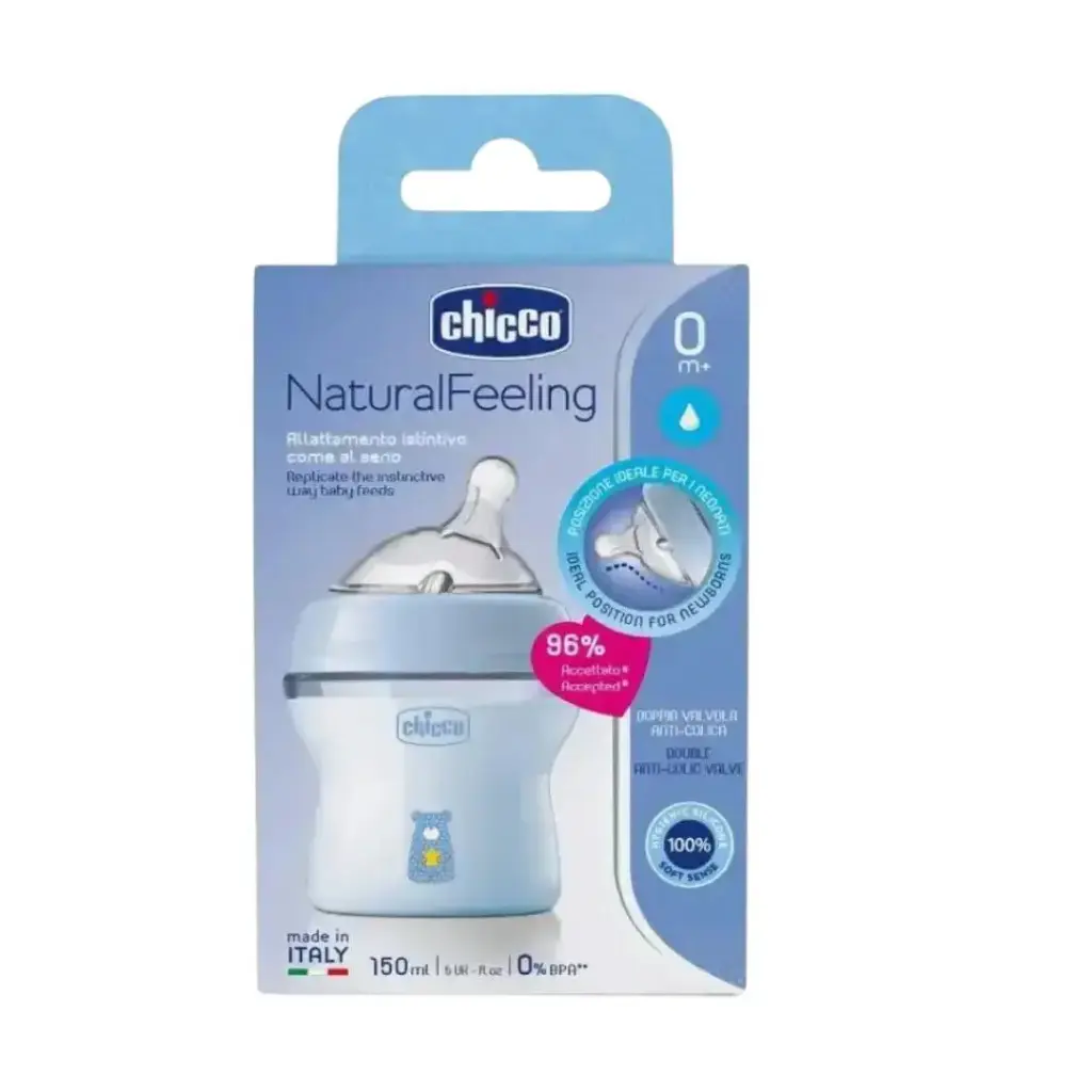 chicco natural feeling 150 ml 0+ blue