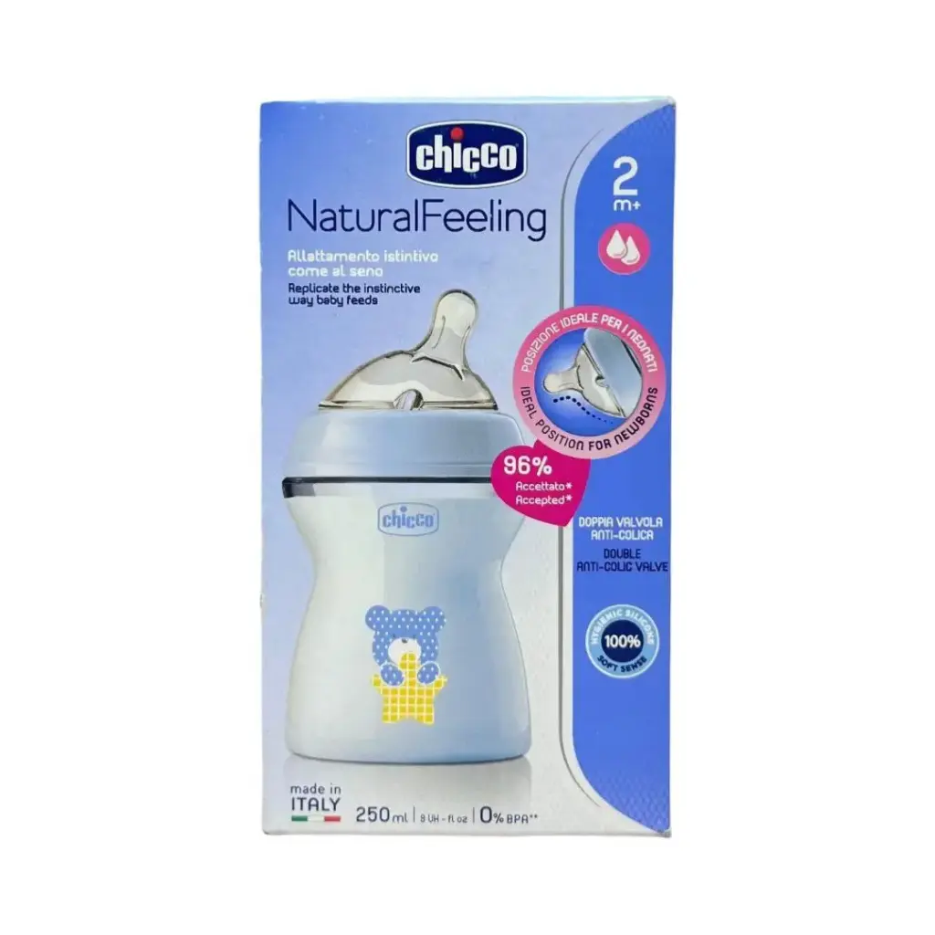 chicco natural feeling 250 ml 2+ blue