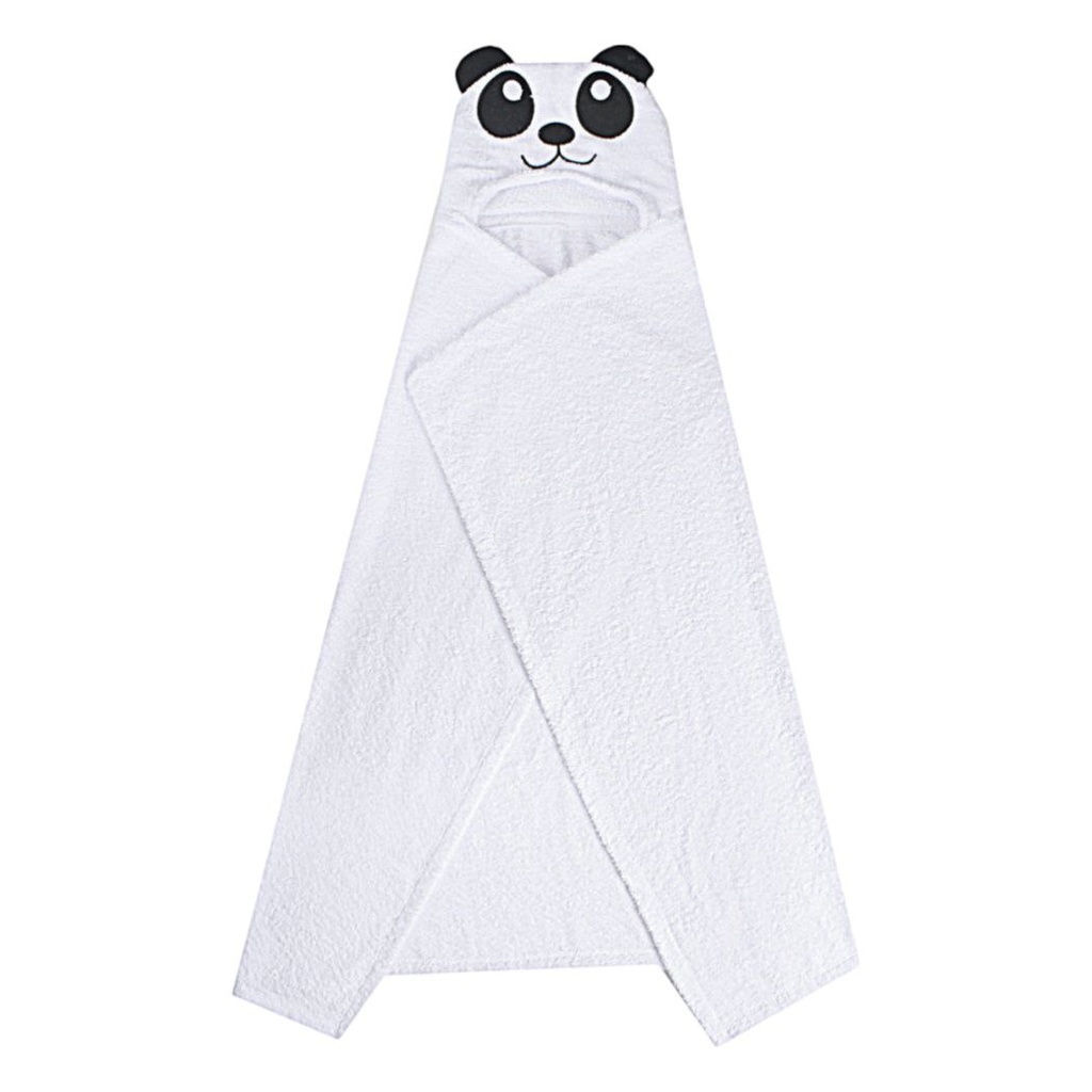 Junior cotton hooded towel white