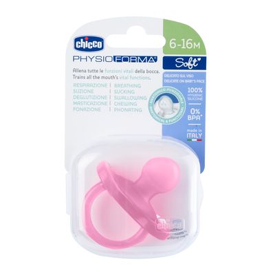 Chicco soft soother (6_16 pink )