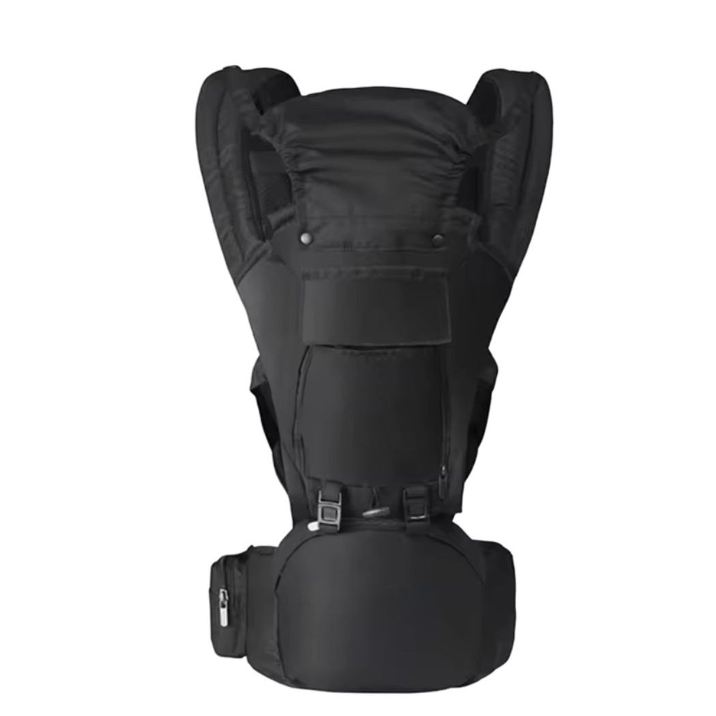 Umbrella baby carrier with hip seat 