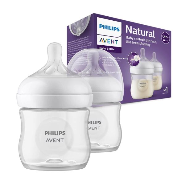  Philips Avent Natural Bottle Response (0M+) 125ml- 2 Pack  