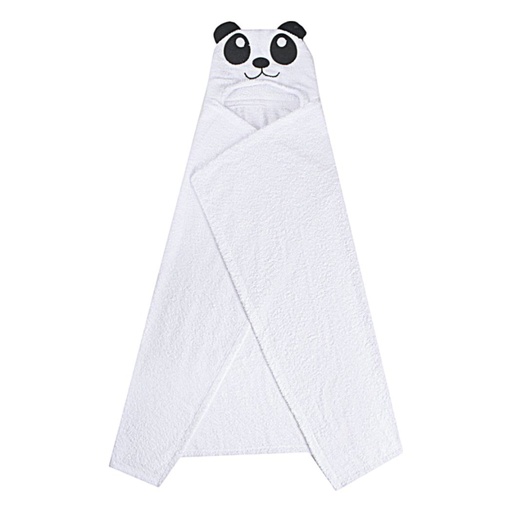 [4_0604] Junior cotton hooded towel white